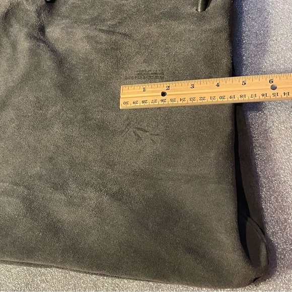Free People Gray Rosetta Top Handle Suede Shoulder Bag flawed - Picture 10 of 11